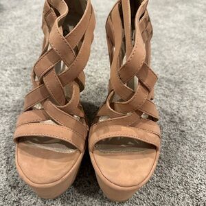 Qupid Tan Strappy Women's Heels